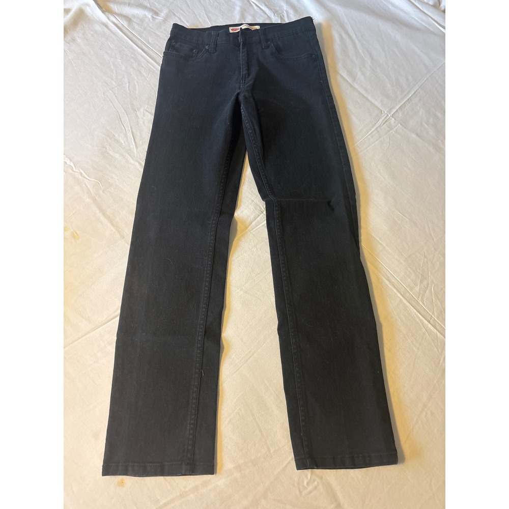 Levi's 502 Regular Taper Jeans Boys 28x28 Black Tapered Leg Denim